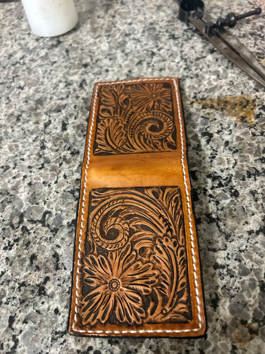 Full Floral Tooled Wallet
