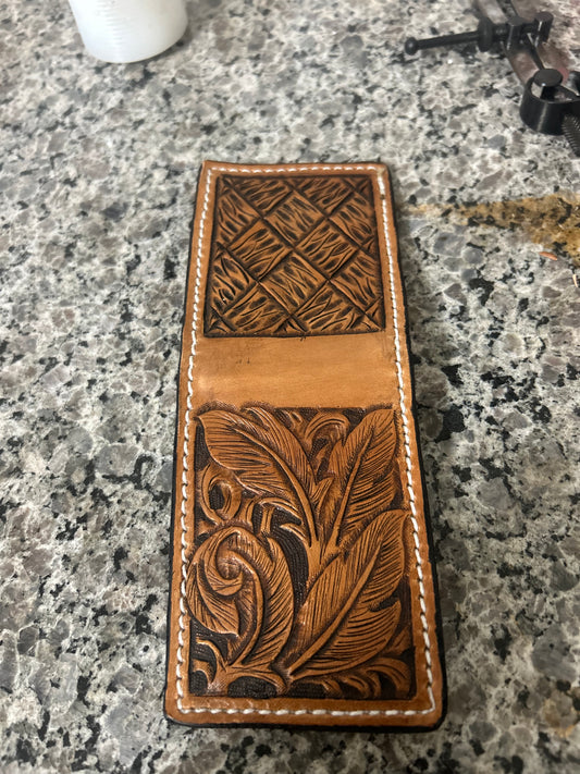Feather/ Diamond Basket Weave Wallet